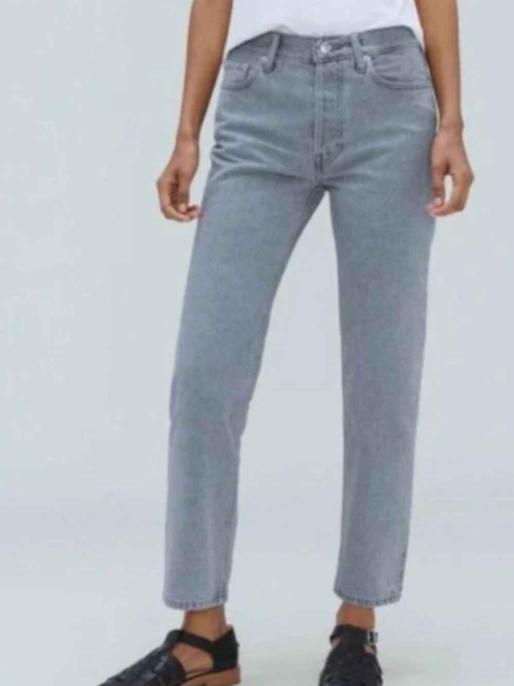 Everlane Women's Size 30 Gray The Relaxed Straight Jean High Rise Organic Cotton